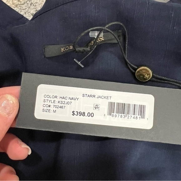 Kobi Halperin Button Starr Jacket Womens Navy Military tencel size medium - Picture 10 of 10